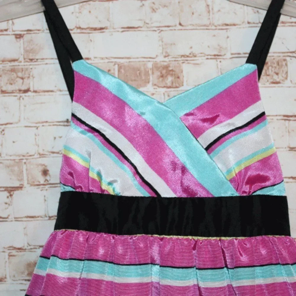 Pipa & Julie Stripped Pink and Blue Dress Size 5